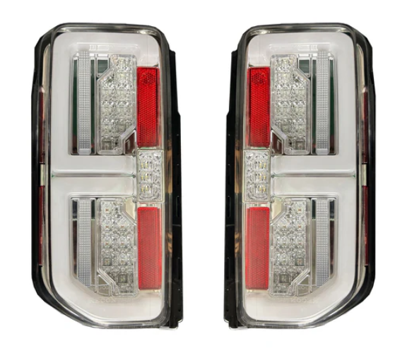 Ford 21-24 BRONCO (Replaces OEM Factory Installed HALOGEN Tail Lights) High-Powered OLED Bar Style RED Running & Brake Lights with Scanning OLED Turn Signals OLED TAIL LIGHTS - Clear Lens