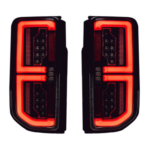 Ford 21-24 BRONCO (Replaces OEM Factory Installed HALOGEN Tail Lights) High-Powered OLED Bar Style RED Running & Brake Lights with Scanning OLED Turn Signals OLED TAIL LIGHTS - Smoked Lens