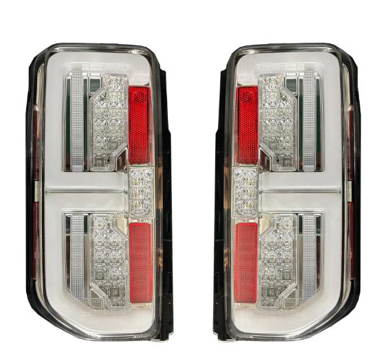 Ford 21-24 BRONCO (Replaces OEM Factory Installed LED Tail Lights) High-Powered OLED Bar Style RED Running & Brake Lights with Scanning OLED Turn Signals OLED TAIL LIGHTS - Clear Lens