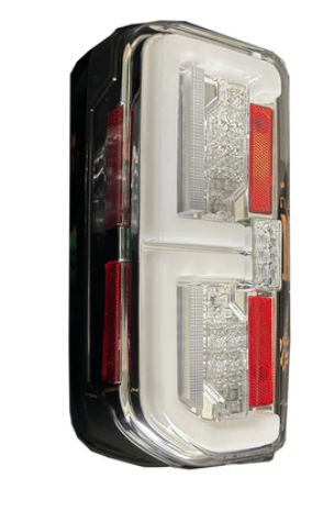 Ford 21-24 BRONCO (Replaces OEM Factory Installed LED Tail Lights) High-Powered OLED Bar Style RED Running & Brake Lights with Scanning OLED Turn Signals OLED TAIL LIGHTS - Clear Lens