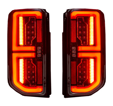 Ford 21-24 BRONCO (Replaces OEM Factory Installed LED Tail Lights) High-Powered OLED Bar Style RED Running & Brake Lights with Scanning OLED Turn Signals OLED TAIL LIGHTS - Smoked Lens