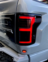 Ford F-150 SVT Raptor 17-20 (Replaces OEM LED) Tail Lights OLED Dark Red Smoked