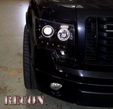 Ford F150 & Raptor 09-14 Projector Headlights CCFL Halos & DRL Smoked/Black