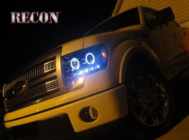 Ford F150 & Raptor 09-14 Projector Headlights CCFL Halos & DRL Smoked/Black