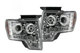 Ford F150 & Raptor 09-14 Projector Headlights in Clear/Chrome