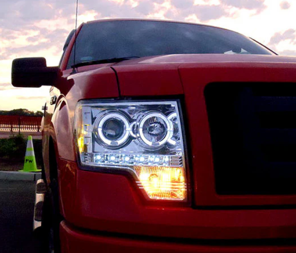 Ford F150 & Raptor 09-14 Projector Headlights in Clear/Chrome