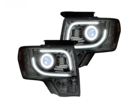 Ford F150 & Raptor 09-14 Projector Headlights OLED Halos & DRL Clear/Chrome