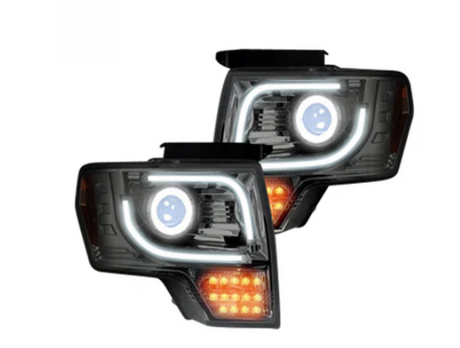 Ford F150 & Raptor 13-14 Projector Headlights LED Smoked/Black