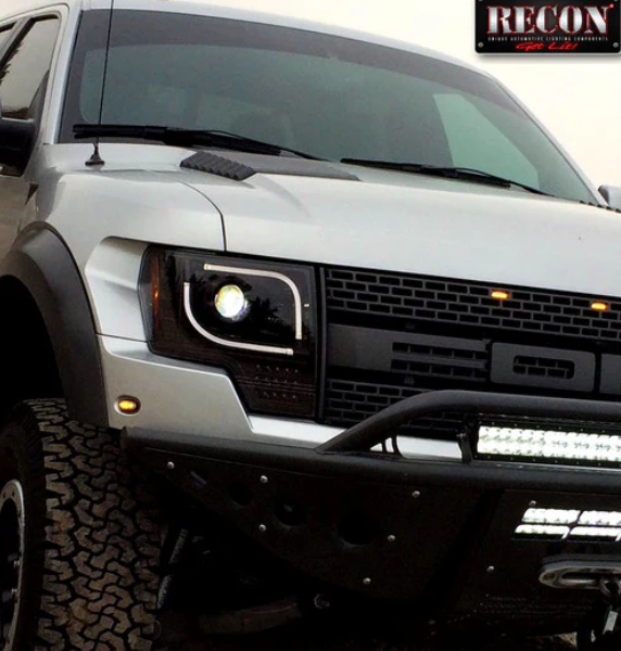 Ford F150 & Raptor 13-14 Projector Headlights LED Smoked/Black