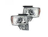 Ford F150 & Raptor 13-14 Projector Headlights LED Turn Signals Clear/Chrome