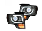 Ford F150 & Raptor 13-14 Projector Headlights LED Turn Signals Clear/Chrome