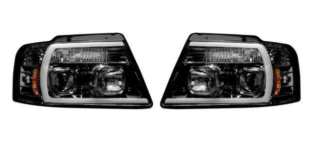 Ford F150 04-08 Projector Headlights OLED Halos & DRL in Smoked/Black