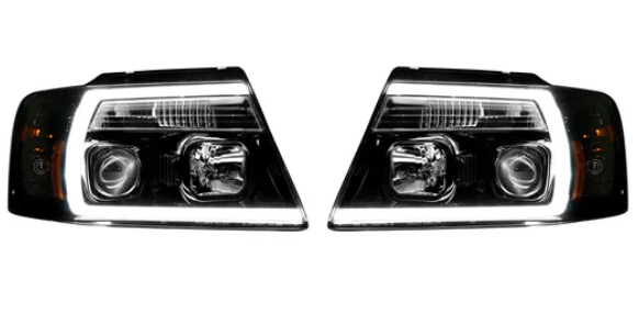 Ford F150 04-08 Projector Headlights OLED Halos & DRL in Smoked/Black