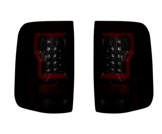 Ford F150 04-08 Straight Tail Lights OLED in Dark Red Smoked