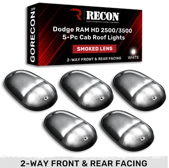 Dodge RAM Heavy-Duty 2500/3500 03-18 5 Piece Cab Roof Light Set 2-Way Front & Rear Facing Ultra High-Power LEDs Multiple Lens & Colors