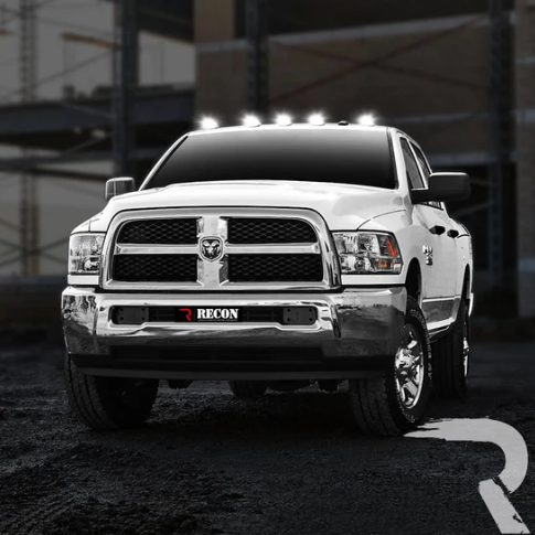 RECON Part # 264146CLRGB - Dodge RAM 03-18 Heavy-Duty 2500 & 3500 (5-Piece Set) Clear Cab Roof Light Lens with RGB (Multi-Colored) High-Power LED's