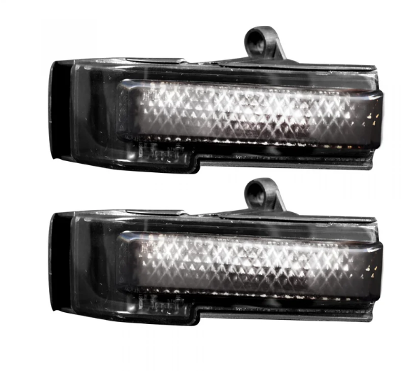 Ford F150 15-17 Side Mirror Lights with White LED Running Lights & Turn Signals - Smoked Lens