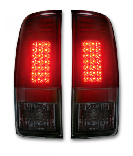 Ford F150 97-03 Straight Side Tail Lights LED in Dark Red Smoked Lens