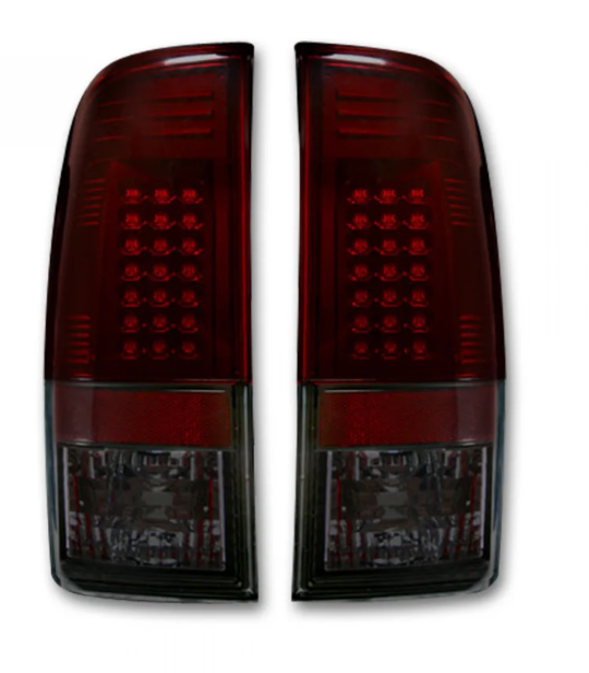 Ford F150 97-03 Straight Side Tail Lights LED in Dark Red Smoked Lens