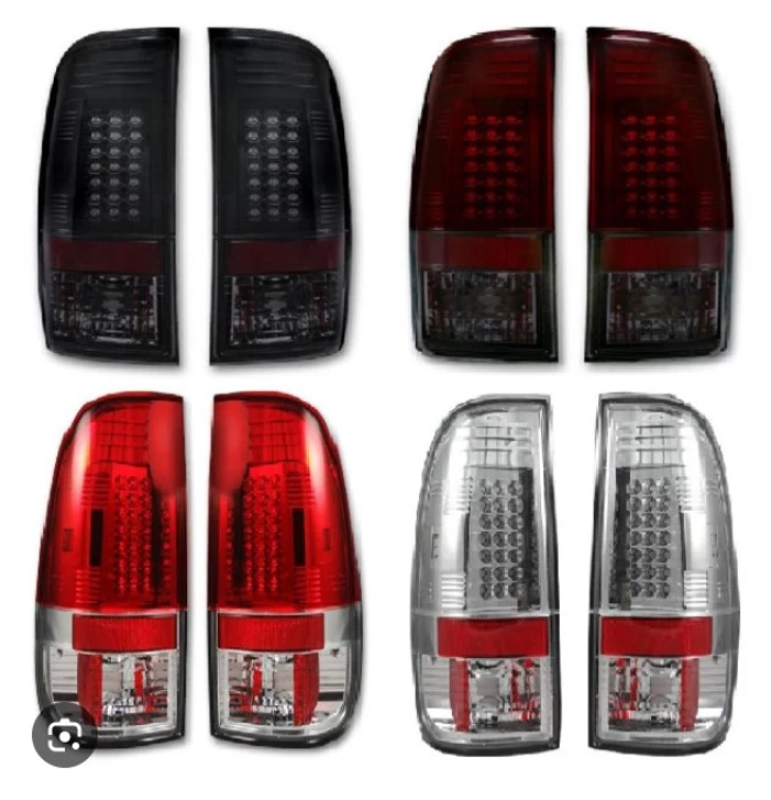 Ford F150 97-03 Straight Side Tail Lights LED in Dark Red Smoked Lens