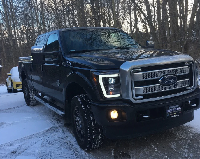 Ford Super Duty 11-16 Projector Headlights OLED DRL LED Signals Smoked/Black