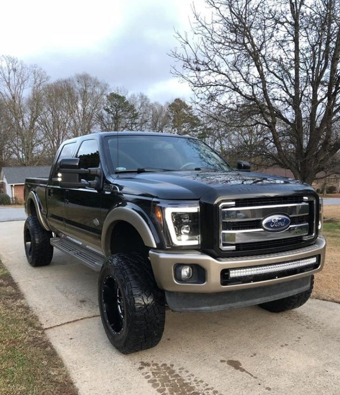 Ford Super Duty 11-16 Projector Headlights OLED DRL LED Signals Smoked/Black