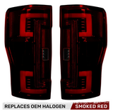 Ford Super Duty 20-22 F-250 F-350 F-450 F-550 (Replaces OEM Halogen) Tail Lights OLED in Dark Red Smoked