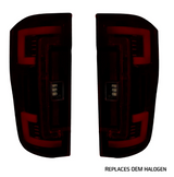 Ford Super Duty 20-22 F-250 F-350 F-450 F-550 (Replaces OEM Halogen) Tail Lights OLED in Dark Red Smoked