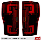 Ford Super Duty 20-22 F-250 F-350 F-450 F-550 (Replaces OEM Halogen) Tail Lights OLED in Red