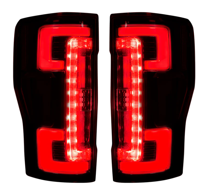 Ford Super Duty 20-22 F-250 F-350 F-450 F-550 (Replaces OEM LED) Tail Lights OLED in Dark Red Smoked