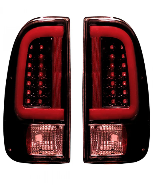 Ford Super Duty 99-07 F250HD/F-250/F-350/F-450/F-550 Tail Lights OLED Scanning OLED in Red Smoked