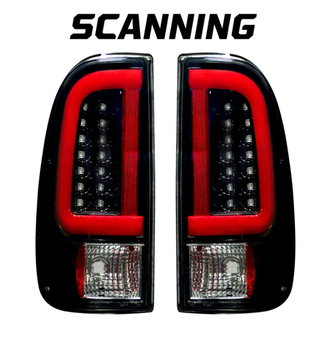 Ford Super Duty 99-07 F250HD/F-250/F-350/F-450/F-550 Tail Lights OLED Scanning OLED in Smoked