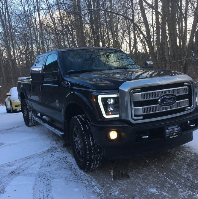 Ford Super Duty F-250/350/450/550 11-16 Projector Headlights OLED Halos & DRL Smoked/Black