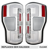 Ford Super Duty F250/350/450/550 17-19 (Replaces OEM Halogen) Tail Lights OLED in Clear