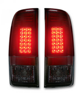 Ford Super Duty F250HD/F-250/F-350/F-450/F-550 99-07 Tail Lights LED in Dark Red Smoked Lens