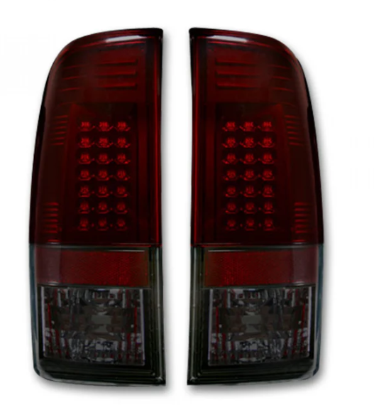 Ford Super Duty F250HD/F-250/F-350/F-450/F-550 99-07 Tail Lights LED in Dark Red Smoked Lens