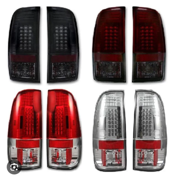 Ford Super Duty F250HD/F-250/F-350/F-450/F-550 99-07 Tail Lights LED in Dark Red Smoked Lens