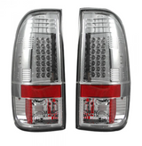 Ford Super Duty F250HD/F-250/F-350/F-450/F-550 99-07 Tail Lights LED LED in Clear lens