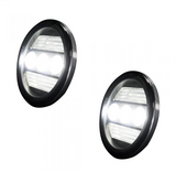 GMC Sierra & Chevy Silverado 15-19 White LED 2-Piece Fog Lights Smoked/Black