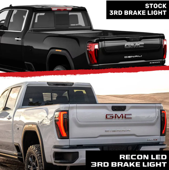 GMC Sierra & Chevy Silverado 1500 19-24 (4th GEN) LED 3rd Brake Light Kit with Smoked Lens