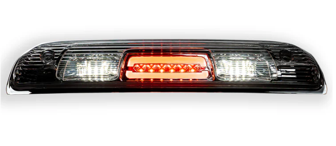 GMC Sierra & Chevy Silverado 3rd GEN 1500 14-18 & 14-19 Chevy Silverado & GMC Sierra 2500/3500 ULTRA HIGH POWER Red CREE XML Red LED 3rd Brake Light with White LED Cargo Lights with Clear Lens