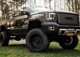 GMC Sierra & Denali 1500 14-18 Projector Headlights w Smooth OLED DRLs & Halos in Smoked/Black