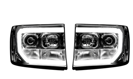 GMC Sierra 07-13 Projector Headlights OLED Halos & DRL Clear/Chrome