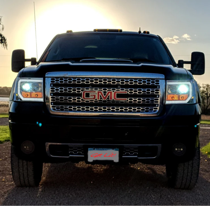 GMC Sierra 07-13 Projector Headlights OLED Halos & DRL Clear/Chrome