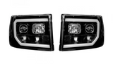 GMC Sierra 07-13 Projector Headlights OLED Halos & DRL Smoked/Black