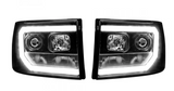 GMC Sierra 07-13 Projector Headlights OLED Halos & DRL Smoked/Black