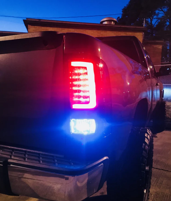 GMC Sierra 07-13 Tail Lights OLED in Dark Red Smoked