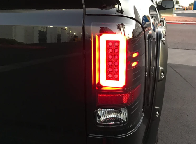 GMC Sierra 1500 14-18 & (Only Fits 3rd GEN Single-Wheel GMC Sierra with Factory OEM Halogen Tail Lights) Tail Lights OLED in Red