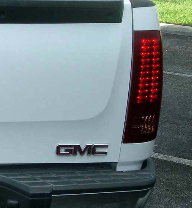 GMC Sierra 07-13 Tail Lights LED in Dark Red Smoked