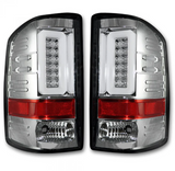 GMC Sierra 1500 14-18 (Only Fits 3rd GEN Single-Wheel GMC Sierra with Factory OEM Halogen Tail Lights) Tail Lights OLED in Clear